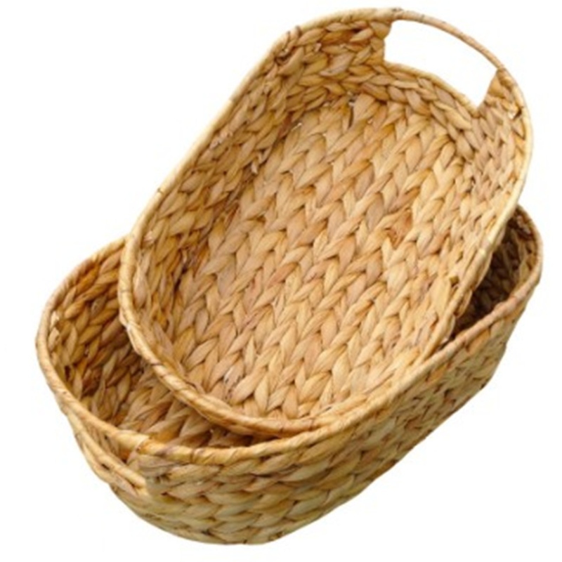 Set van 2 Oval Water Hyacinth Basket